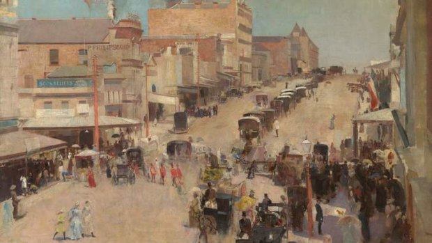 <i>Bourke Street west</i>  by Tom Roberts will be part of the Royal Academy exhibition <i>Australia</i>.