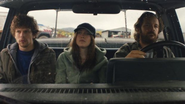 Killers on the road: Jesse Eisenberg, Dakota Fanning and Peter Sarsgaard in the film Night Moves.