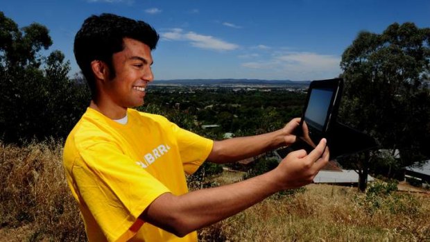 Chanuka Perera, 20, at Rocky Knob, near Narrabundah, his choice for the Like Canberra campaign.