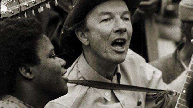 Pete Seeger and Bernice Johnson Reagon at the Poor People's March, Washington in this 1968 photo.