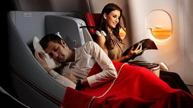 Business travellers on a budget get this on Air Asia X - but no lounge or frequent flyer points.