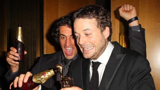 Celebrations ... Hamish Blake, right, and Andy Lee.