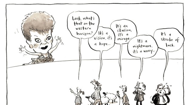 Fairfax cartoonist Cathy Wilcox's take on Pauline Hanson's influence in 2001 just after One Nation had won 10 per cent of the vote in the WA state election.