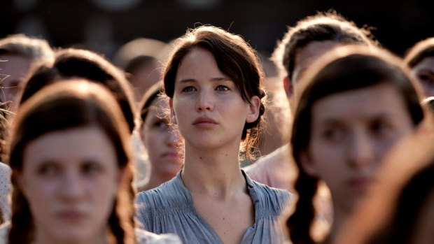 Complicated ... Jennifer Lawrence as Katniss, the vulnerable heroine.