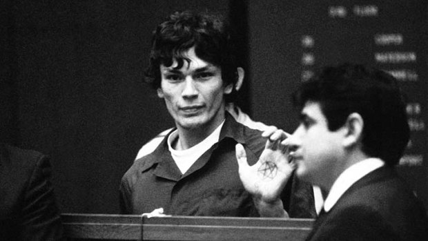 Terrorised California: Richard Ramirez in court in 1985.