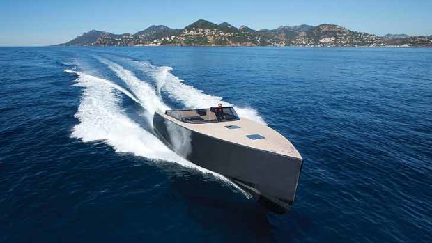 Part speedboat, part luxury cruiser, the Van Dutch 55's twin 900hp motors enable it to cruise effortlessly at 40 knots.