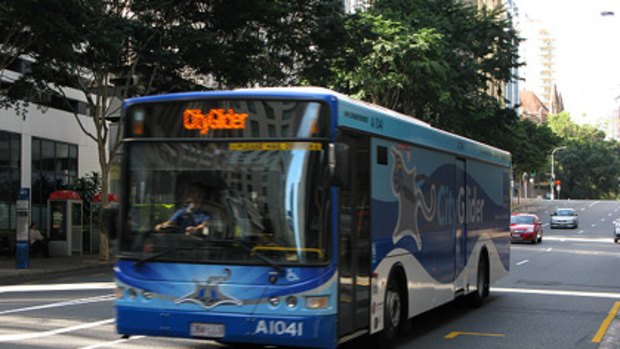 One of Brisbane's new round-the-clock cashless CityGlider buses.
