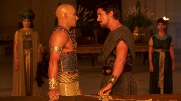 Joel Edgerton and Christian Bale in  <i>Exodus: Gods and Kings</i> which Egypt says is historically inaccurate.