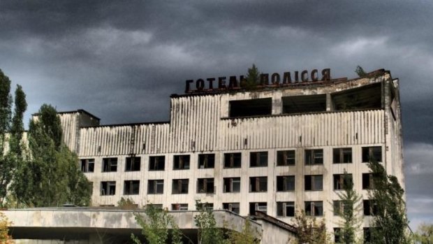 An abandoned hotel, part of the contaminated area surrounding the Chernobyl Nuclear Power Plant.