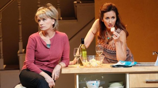 Jane Turner (left) and Marina Prior contemplate life at 50 in Jumpy.
