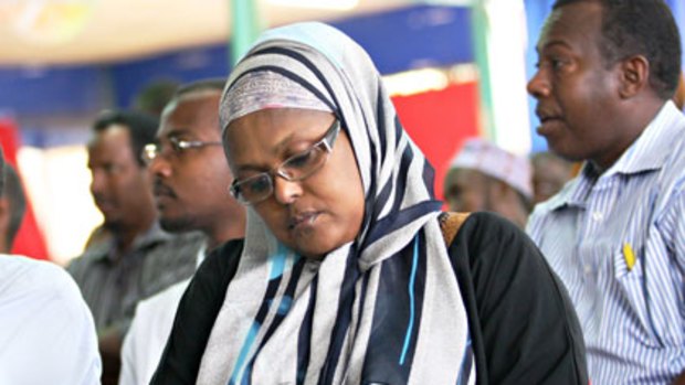 Somali Health Minister Qamar Aden Ali makes notes shortly before the suicide blast in which she was killed.