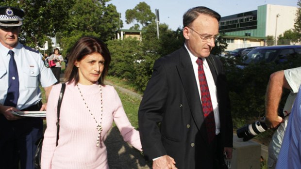 Maryanne Iredale and her husband, Stephen, leaving court.