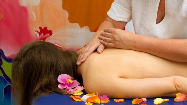 In good hands &#8230; gentle pressure applied during a shiatsu massage.