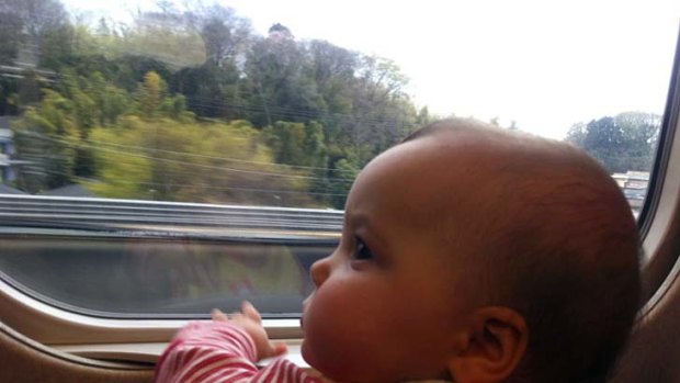 Coco on a bullet train.