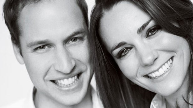 Portrait of love ... Prince William and Kate Middleton.