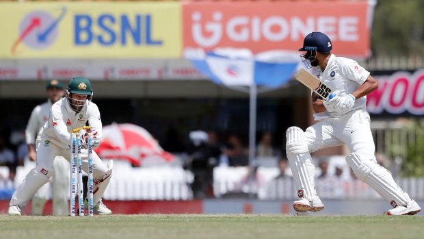 No DRS needed: Australia's wicketkeeper Matthew Wade stumps India's Murali Vijay.