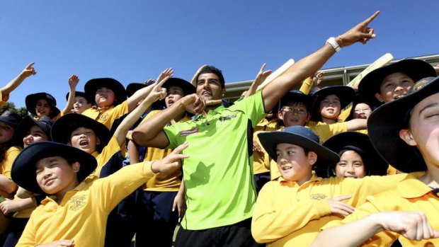 Reaching out: Sydney Thunder and NSW Blues paceman Gurinder Sandhu is having an impact with his school visits promoting cricket.