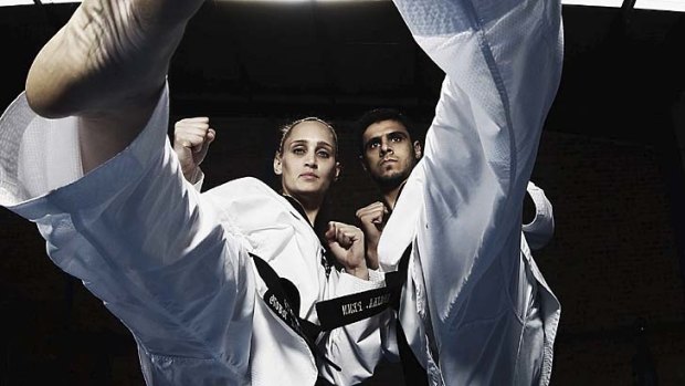 Well positioned &#8230; taekwondo team Carmen Marton, left, with Safwan Khalil.
