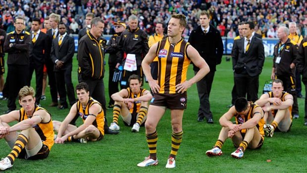 Tough luck: Hawthorn's chances in the 2012 grand final were not helped by having one day less to prepare.