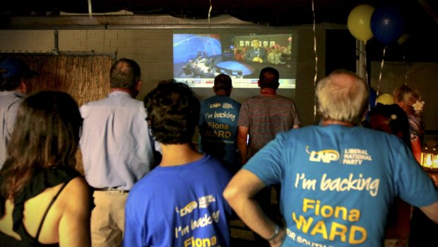 LNP supporters at South Brisbane.