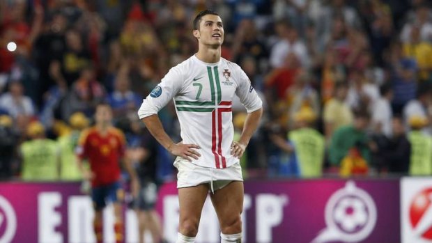 Heartbreak ... Portugal's Cristiano Ronaldo reacts after losing the penalty shoot-out.
