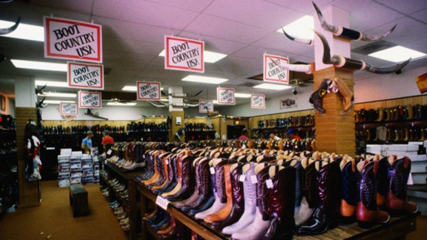 Western charm ... cowboy boots for sale.