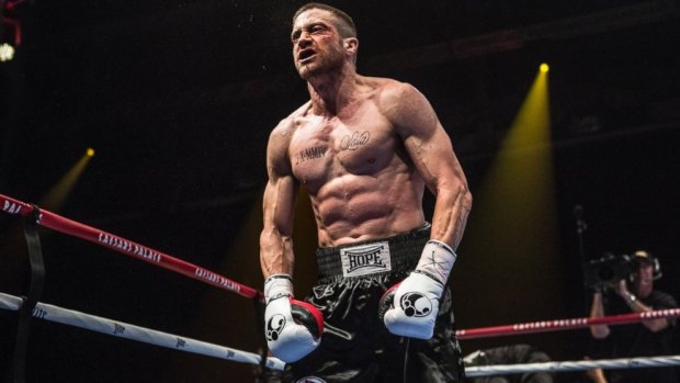 Seven kilograms of muscle heavier:Jake Gyllenhaal in a scene from "Southpaw."
