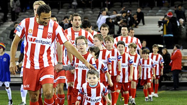 In the shadow of the World Cup and the AFL season, soccer club Melbourne Heart yesterday at Docklands took to the field for the first time.