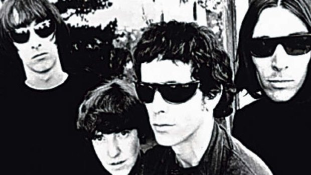 Lou Reed, with Sterling Morrison, far left, Moe Tucker, and John Cale, right, in the Velvet Underground in 1965. The band was known for such hits as <i>Sweet Jane</I> and <i>Rock 'N' Roll</I>.