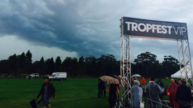 The empty Tropfest site after being battered by heavy rain and lightning.