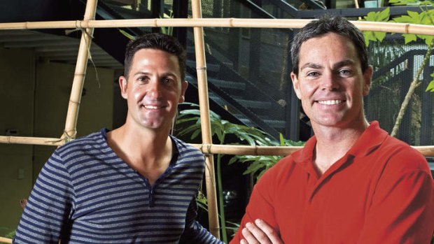 Fast friends … V8 Supercar drivers Jamie Whincup and Craig Lowndes.