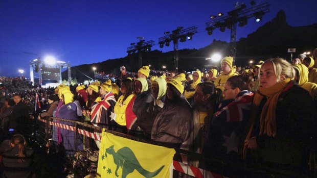 Australians and New Zealanders attend the Dawn Service at Gallipoli.