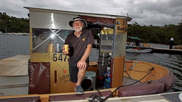 Garry White with his Coffee boat.