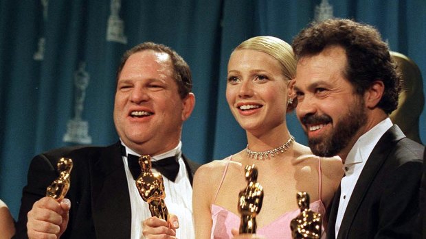Harvey Weinstein, left, Gwyneth Paltrow and Edward Zwick at the Oscars in 2000.