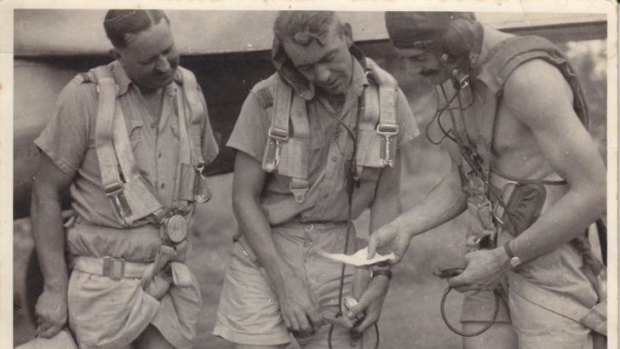 Born leader: Charles Read, right, at Coomalie Creek Airfield, Northern Territory, in 1942.