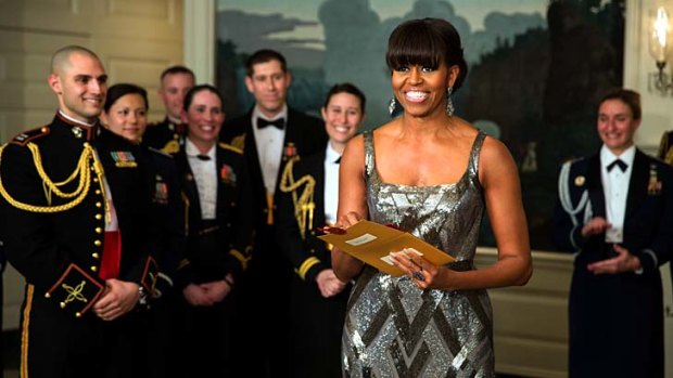 Original ... Michelle Obama announces the Best Picture Oscar.