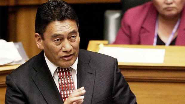 Hone Harawira on the floor of the New Zealand parliament.
