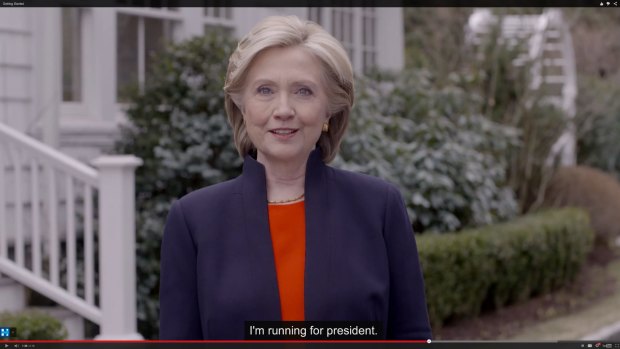 Hillary Clinton announces her campaign for president in a video posted to hillaryclinton.com on Sunday.
