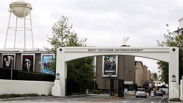 An entrance gate to Sony Pictures Entertainment at the Sony Pictures lot is pictured in Culver City, California.