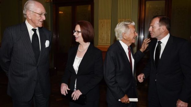 Over in a minute: Malcolm Fraser, Julia Gillard, Bob Hawke, Tony Abbott.