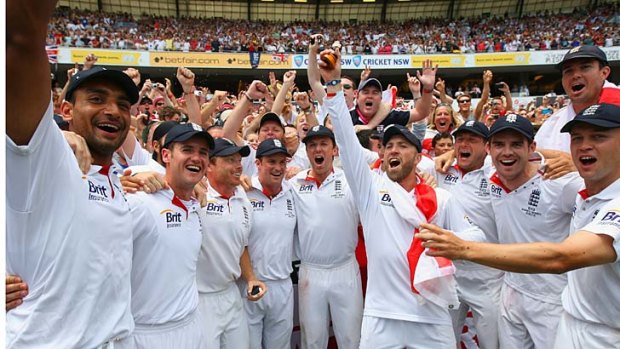 It's not as bad as... 2011, SCG. England celebrate a 3-1 ashes victory with the Barmy Army. England's three victories over Australia were all by an innings.