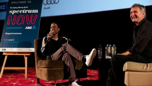 Chris Rock and Richard Glover in conversation at Spectrum Now.