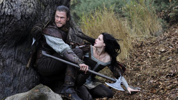 Fairy tale fail ... Kristen Stewart, with Chris Hemsworth, in Snow White and the Huntsman.