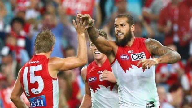 On the way up: Lance Franklin has kicked seven goals in three games.