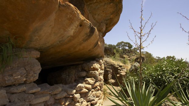 Lone ranger ... Valerio Ricetti built a home in the rocks.