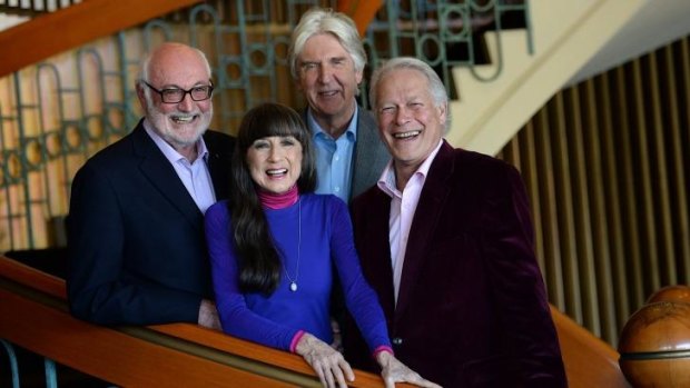 The Seekers celebrated their 50th anniversary tour in 2013. From left, Athol Guy, Judith Durham, Bruce Woodley and Keith Potger.