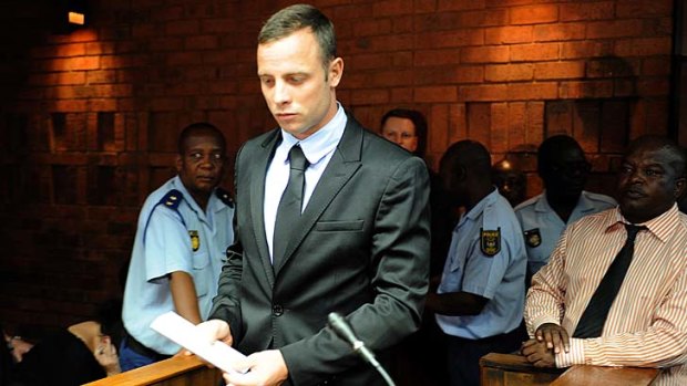Day two ... Oscar Pistorius appears at the Magistrate Court in Pretoria.