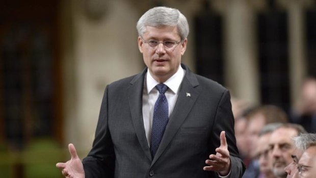 ''It strikes at the fabric of our own society'': Canadian Prime Minister Stephen Harper speaks in the House of Commons about the attack.