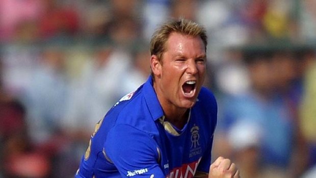 Shane Warne took 1-13 off four overs for the Rajasthan Royals.