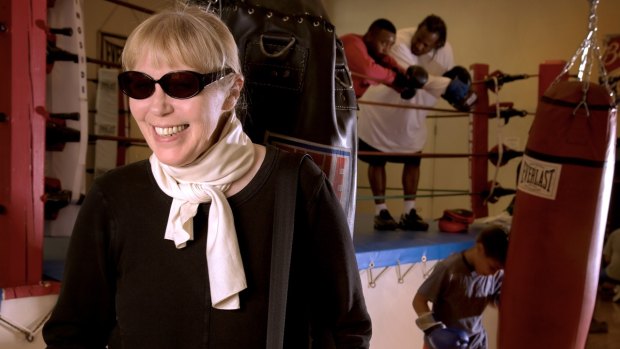 Katherine Dunn at a boxing gym in 2009.